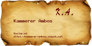 Kammerer Ambos névjegykártya